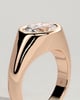 Bronwyn - Statement Oval East West Bezel Solitaire with Signet Band Engagement Ring - 18k Rose Gold
