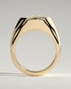 Bronwyn - Statement Oval East West Bezel Solitaire with Signet Band Engagement Ring - 18k Yellow Gold