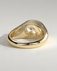 Bronwyn - Statement Oval East West Bezel Solitaire with Signet Band Engagement Ring - 18k Yellow Gold