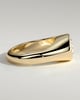 Bronwyn - Statement Oval East West Bezel Solitaire with Signet Band Engagement Ring - 18k Yellow Gold