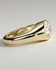 Bronwyn - Statement Oval East West Bezel Solitaire with Signet Band Engagement Ring - 18k Yellow Gold