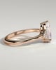 Brooke  3 Claw Pear Solitaire with Accent Stones - 18k Rose Gold