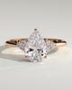 Brooke  3 Claw Pear Solitaire with Accent Stones - 18k Rose Gold