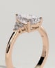Brooke  3 Claw Pear Solitaire with Accent Stones - 18k Rose Gold