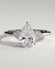 Brooke  3 Claw Pear Solitaire with Accent Stones - 18k White Gold
