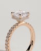 Brooklyn - Princess Solitaire with Hidden Halo and Half Pave - 18k Rose Gold