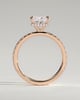 Brooklyn - Princess Solitaire with Hidden Halo and Half Pave - 18k Rose Gold