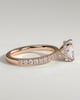 Brooklyn - Princess Solitaire with Hidden Halo and Half Pave - 18k Rose Gold