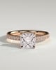 Brooklyn - Princess Solitaire with Hidden Halo and Half Pave - 18k Rose Gold