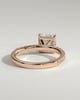 Brooklyn - Princess Solitaire with Hidden Halo and Half Pave - 18k Rose Gold