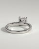 Brooklyn - Princess Solitaire with Hidden Halo and Half Pave - 18k White Gold