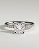 Brooklyn - Princess Solitaire with Hidden Halo and Half Pave - 18k White Gold