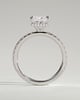Brooklyn - Princess Solitaire with Hidden Halo and Half Pave - 18k White Gold