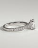 Brooklyn - Princess Solitaire with Hidden Halo and Half Pave - 18k White Gold