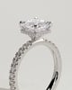 Brooklyn - Princess Solitaire with Hidden Halo and Half Pave - 18k White Gold