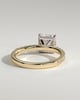Brooklyn - Princess Solitaire with Hidden Halo and Half Pave - 18k Yellow Gold / 18k White Gold