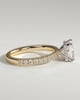 Brooklyn - Princess Solitaire with Hidden Halo and Half Pave - 18k Yellow Gold / 18k White Gold