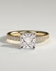 Brooklyn - Princess Solitaire with Hidden Halo and Half Pave - 18k Yellow Gold / 18k White Gold