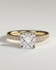 Brooklyn - Princess Solitaire with Hidden Halo and Half Pave - 18k Yellow Gold