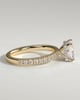 Brooklyn - Princess Solitaire with Hidden Halo and Half Pave - 18k Yellow Gold