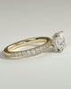 Brooklyn - Princess Solitaire with Hidden Halo and Half Pave - 18k Yellow Gold