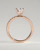 Brynlee - 5 Claw Pear Solitaire with 2/3 Pave Band - 18k Rose Gold