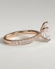Brynlee - 5 Claw Pear Solitaire with 2/3 Pave Band - 18k Rose Gold