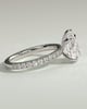 Brynlee - 5 Claw Pear Solitaire with 2/3 Pave Band - 18k White Gold
