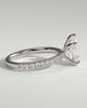 Brynlee - 5 Claw Pear Solitaire with 2/3 Pave Band - 18k White Gold