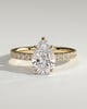 Brynlee - 5 Claw Pear Solitaire with 2/3 Pave Band - 18k Yellow Gold