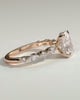 Cali - 4 Claw Elongated Cushion Solitaire with Accent Stones - 18k Rose Gold