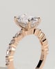 Cali - 4 Claw Elongated Cushion Solitaire with Accent Stones - 18k Rose Gold