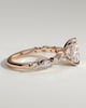 Cali - 4 Claw Elongated Cushion Solitaire with Accent Stones - 18k Rose Gold