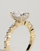 Cali - 4 Claw Elongated Cushion Solitaire with Accent Stones - 18k Yellow Gold