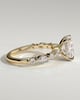 Cali - 4 Claw Elongated Cushion Solitaire with Accent Stones - 18k Yellow Gold