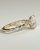 Cali - 4 Claw Elongated Cushion Solitaire with Accent Stones - 18k Yellow Gold