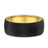 Calvin Mens Wedding Ring - 9k Yellow Gold / Carbon Fibre