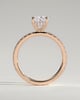 Camilla  Elongated Cushion Solitaire with Hidden Halo and Pav - 18k Rose Gold