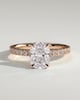 Camilla  Elongated Cushion Solitaire with Hidden Halo and Pav - 18k Rose Gold