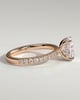 Camilla  Elongated Cushion Solitaire with Hidden Halo and Pav - 18k Rose Gold