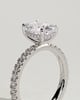 Camilla  Elongated Cushion Solitaire with Hidden Halo and Pav - 18k White Gold