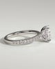 Camilla  Elongated Cushion Solitaire with Hidden Halo and Pav - 18k White Gold