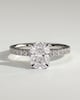 Camilla  Elongated Cushion Solitaire with Hidden Halo and Pav - 18k White Gold