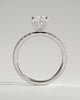Camilla  Elongated Cushion Solitaire with Hidden Halo and Pav - 18k White Gold