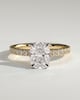 Camilla  Elongated Cushion Solitaire with Hidden Halo and Pav - 18k Yellow Gold / 18k White Gold
