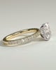 Camilla  Elongated Cushion Solitaire with Hidden Halo and Pav - 18k Yellow Gold / 18k White Gold