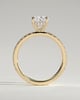 Camilla  Elongated Cushion Solitaire with Hidden Halo and Pav - 18k Yellow Gold