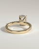 Camilla  Elongated Cushion Solitaire with Hidden Halo and Pav - 18k Yellow Gold