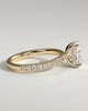 Camilla  Elongated Cushion Solitaire with Hidden Halo and Pav - 18k Yellow Gold