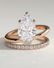 Candice - Double Band Pear Solitaire - 18k Rose Gold